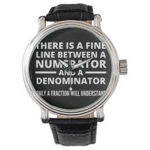 Funny Math FINE LINE NUMERATOR DENOMINATOR Horloge
