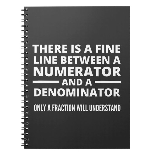 Funny Math FINE LINE NUMERATOR DENOMINATOR Notitieboek (Voorkant)