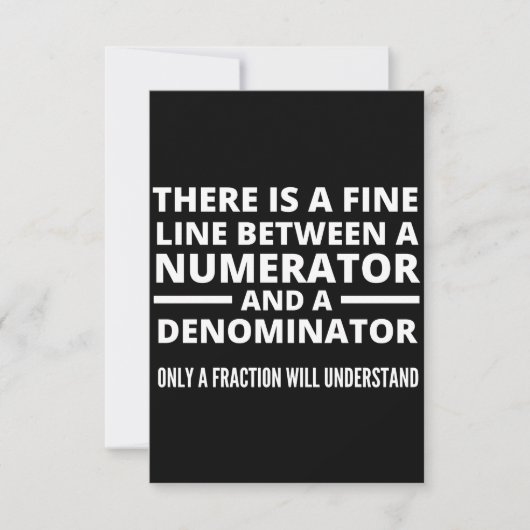 Funny Math  FINE LINE NUMERATOR DENOMINATOR Notitiekaartje (Voorkant)