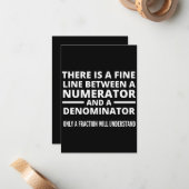 Funny Math  FINE LINE NUMERATOR DENOMINATOR Notitiekaartje (Voorkant / Achterkant in situ)
