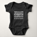 Funny Math FINE LINE NUMERATOR DENOMINATOR Romper<br><div class="desc">Gift for a math teacher,  mathematics,  mathematician,  anyone who loves math. Graduation gift for a math major. There is a Fine Line Between a Numerator and a Denominator - Only a Fraction Will Understand!</div>
