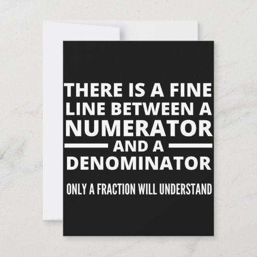 Funny Math FINE LINE NUMERATOR DENOMINATOR Save The Date (Voorkant)