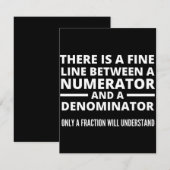 Funny Math FINE LINE NUMERATOR DENOMINATOR Save The Date (Voorkant / Achterkant)