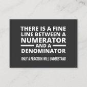 Funny Math FINE LINE NUMERATOR DENOMINATOR Visitekaartje (Voorkant)
