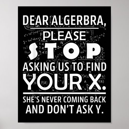 Funny Math For Math Lovers Nerd Nerdy Hilarious De Poster (Voorkant)