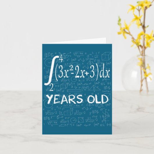 Funny Math Geek 50 Years Old 50th Birthday Integra Kaart (Gele Bloem)