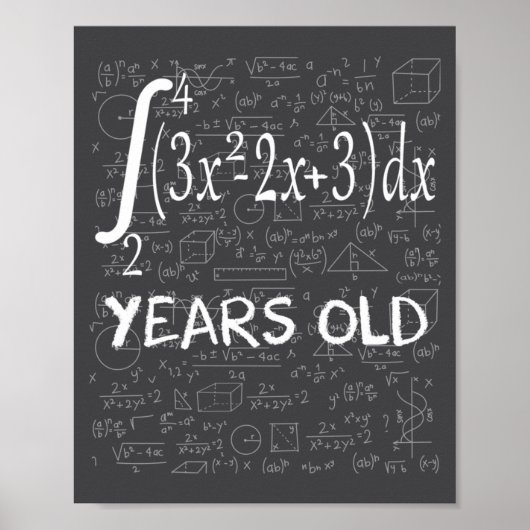 Funny Math Geek 50 Years Old 50th Birthday Integra Poster (Voorkant)