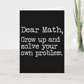 Funny Math Grow Up And Solve Your Own Problems  Kaart (Voorkant)