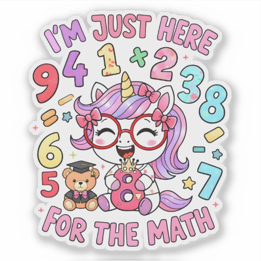 Funny Math Joke Numbers Sticker for Kids (Voorkant)