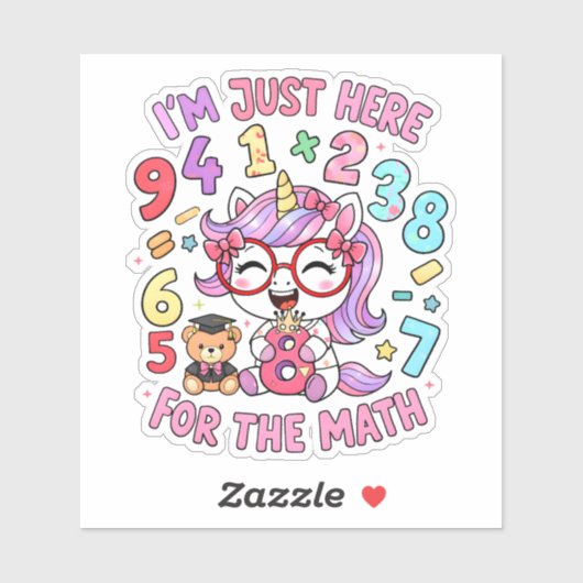 Funny Math Joke Numbers Sticker for Kids (Vel)