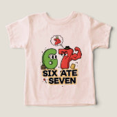 Funny Math Joke "Six Ate Seven" Cartoon Design (Design voorkant)