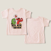 Funny Math Joke "Six Ate Seven" Cartoon Design (Ontwerp Voorkant & Achterkant)
