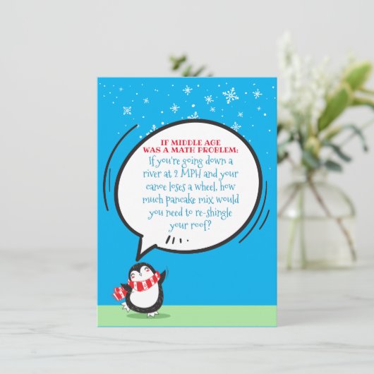 Funny Math Problem Middle Age Birthday Card (Staand voorkant)