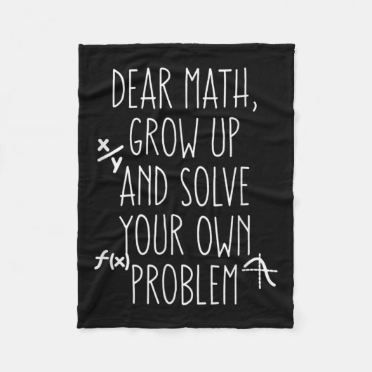 Funny Math Quote For Girls Boys Teens Him Her Dear Fleece Deken (Voorkant)