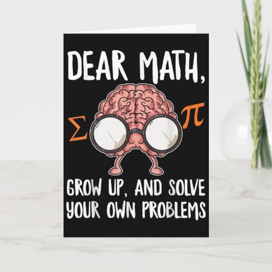 Funny Math Quote For Girls Boys Teens Men Women De Kaart (Voorkant)