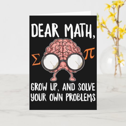 Funny Math Quote For Girls Boys Teens Men Women De Kaart (Gele Bloem)