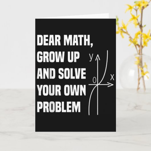 Funny Math Quote For Girls Boys Teens Men Women De Kaart (Gele Bloem)