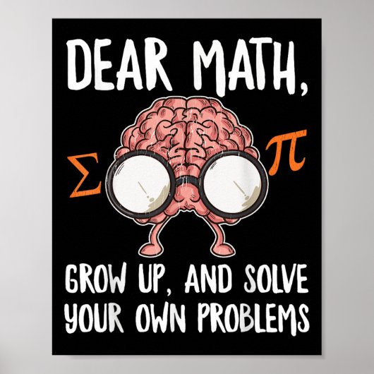 Funny Math Quote For Girls Boys Teens Men Women De Poster (Voorkant)