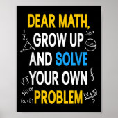 Funny Math Quote For Girls Boys Teens Men Women De Poster (Voorkant)