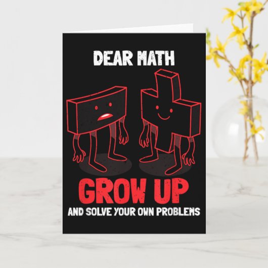 Funny Math Quote Girls Boys Teens Men Women Dear M Kaart (Gele Bloem)