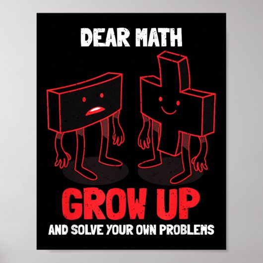 Funny Math Quote Girls Boys Teens Men Women Dear M Poster (Voorkant)