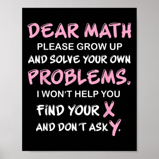 Funny Math Quote Poster (Voorkant)