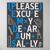 Funny Math Rules Pemdas Pun Teachers Math Day  Poster (Voorkant)