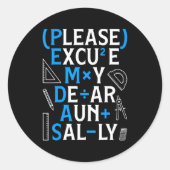 Funny Math Rules Pemdas Pun Teachers Math Day  Ronde Sticker (Voorkant)