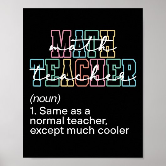 Funny Math Teacher Definition Back To School First Poster (Voorkant)