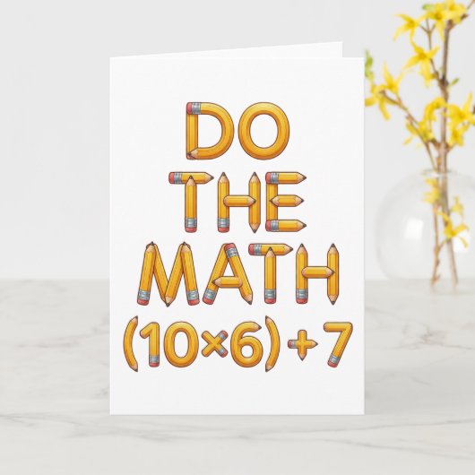Funny Math Teacher Do The Math (9x7)+4 Kaart (Gele Bloem)