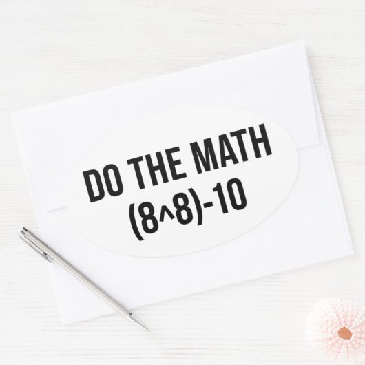 funny Math Teacher Humor Meme Pun Ovale Sticker (Envelop)