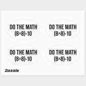 funny Math Teacher Humor Meme Pun Ovale Sticker (Vel)
