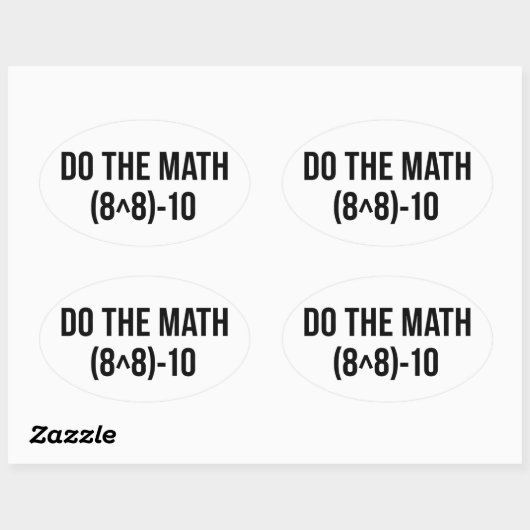 funny Math Teacher Humor Meme Pun Ovale Sticker (Vel)
