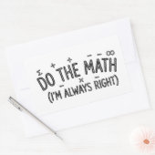 funny Math Teacher Humor Meme Pun Rechthoekige Sticker (Envelop)