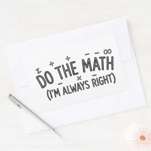 funny Math Teacher Humor Meme Pun Rechthoekige Sticker (Envelop)