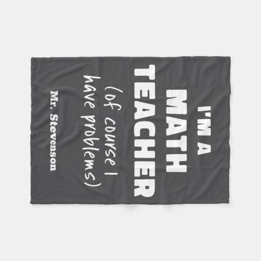 Funny Math Teacher Humor Pun Quote D Fleece Deken (Voorkant (Horizontaal))