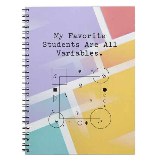 Funny Math Teacher Humor | Variable Students Notitieboek (Voorkant)