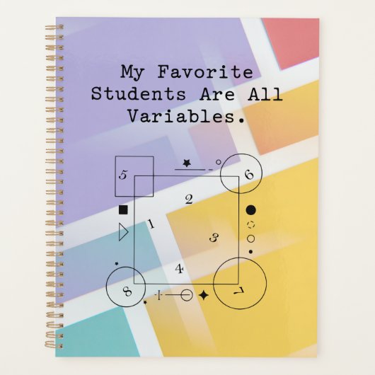 Funny Math Teacher Humor | Variable Students Planner (Voorkant)