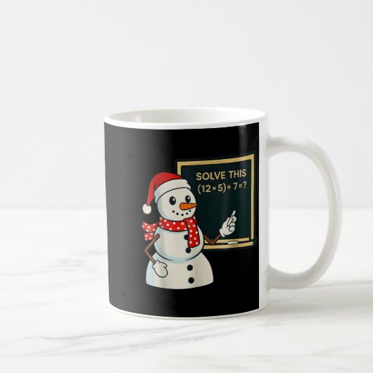 Funny Math Teacher Snowman Christmas Puzzle Winter Koffiemok (Rechts)