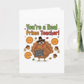 Funny Math Teacher Thanksgiving Card – Turkey Kaart (Voorkant)