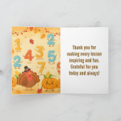 Funny Math Teacher Thanksgiving Card – Turkey Kaart (Binnen)