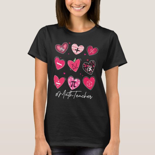 Funny Math Teacher Valentine's Day Pi Math Lover O T-shirt (Voorkant)