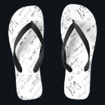 Funny Mathematics Formulas Wiskunde Geek Teenslippers<br><div class="desc">Deze  "Grappig zwart-witte wiskundeformules Wiskunde Geek Stijlvol Uniek Ontwerp" Flip Flop is zeker een gave voor u of vrienden in dit zomerseizoen. (U kunt tekst,  monogram of naam op dit ontwerp toevoegen door de Customize knoop van het te klikken)</div>