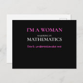 Funny Mathematics Major Gift Women Wiskunde Degree Briefkaart (Voorkant / Achterkant)