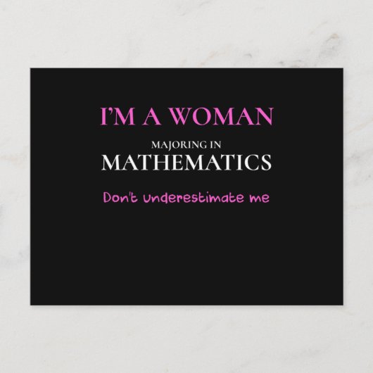 Funny Mathematics Major Gift Women Wiskunde Degree Briefkaart (Voorkant)