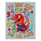 Funny Maths Dinosaur Poster for Kids UK Classroom (Voorkant)