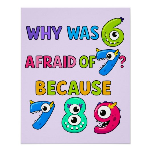 Funny Maths Joke Poster for Kids UK Classroom (Voorkant)
