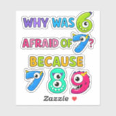 Funny Maths Joke Sticker for Kids Number Day UK (Vel)