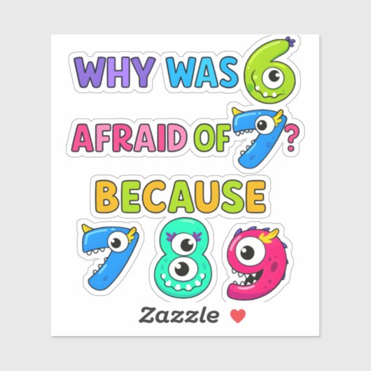 Funny Maths Joke Sticker for Kids Number Day UK (Vel)