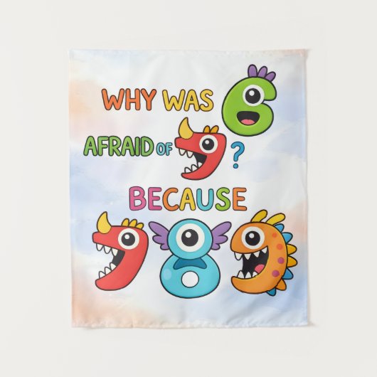 Funny Maths Numbers Joke Poster for Kids Wandkleed (Voorkant)